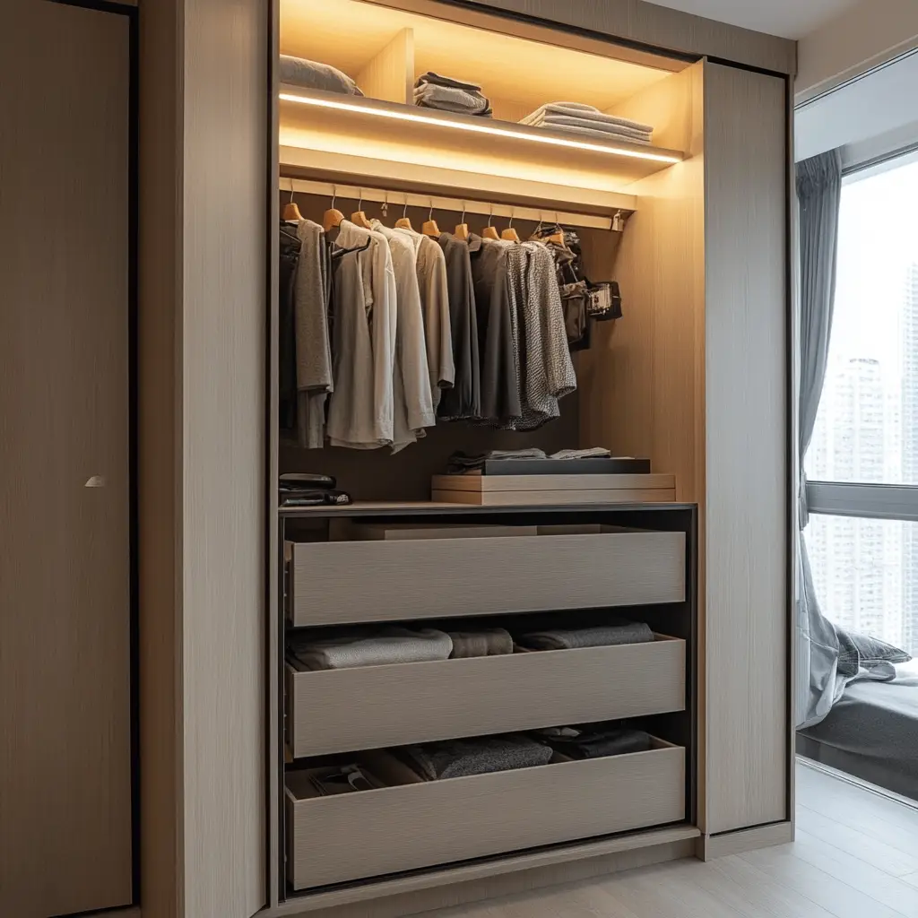 custom furniture with modern and functional closest in kpdecohk
