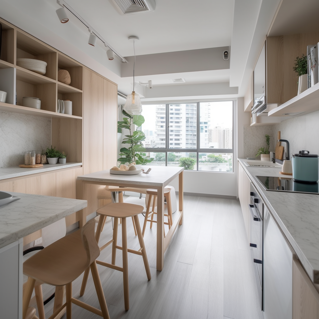 Modern minimalist kitchen room Scandinavian style kpdecohk